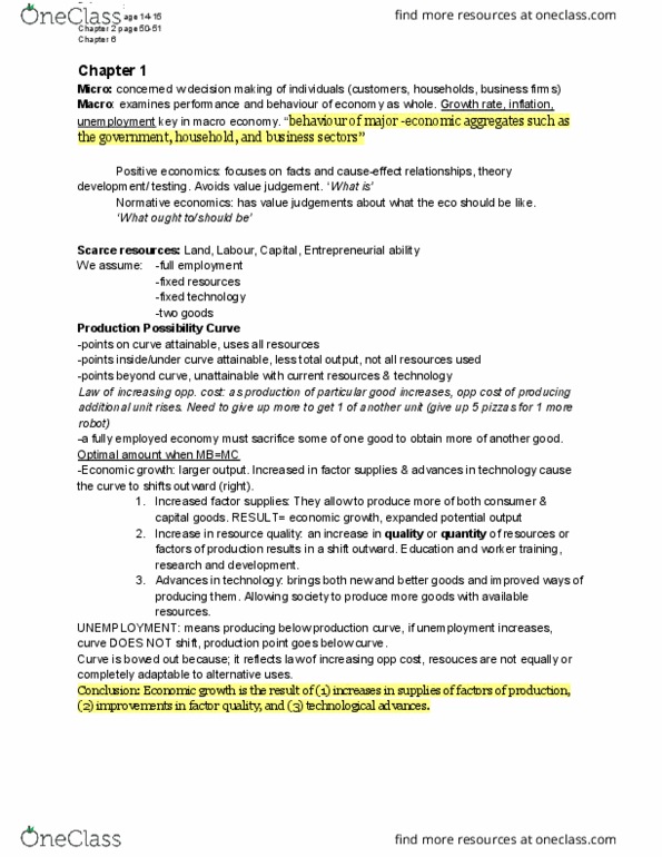 ECN 204 Chapter Notes - Chapter ch 1-2: Mira-Bhayandar Municipal Corporation, Potential Output thumbnail